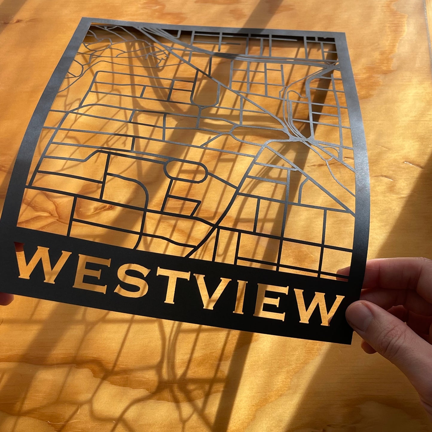 Westview Map (Stamp Style Papercut)
