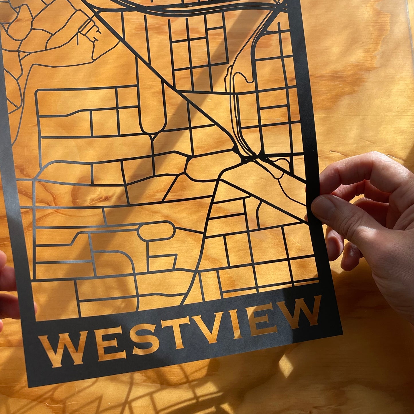 Westview Map (Stamp Style Papercut)