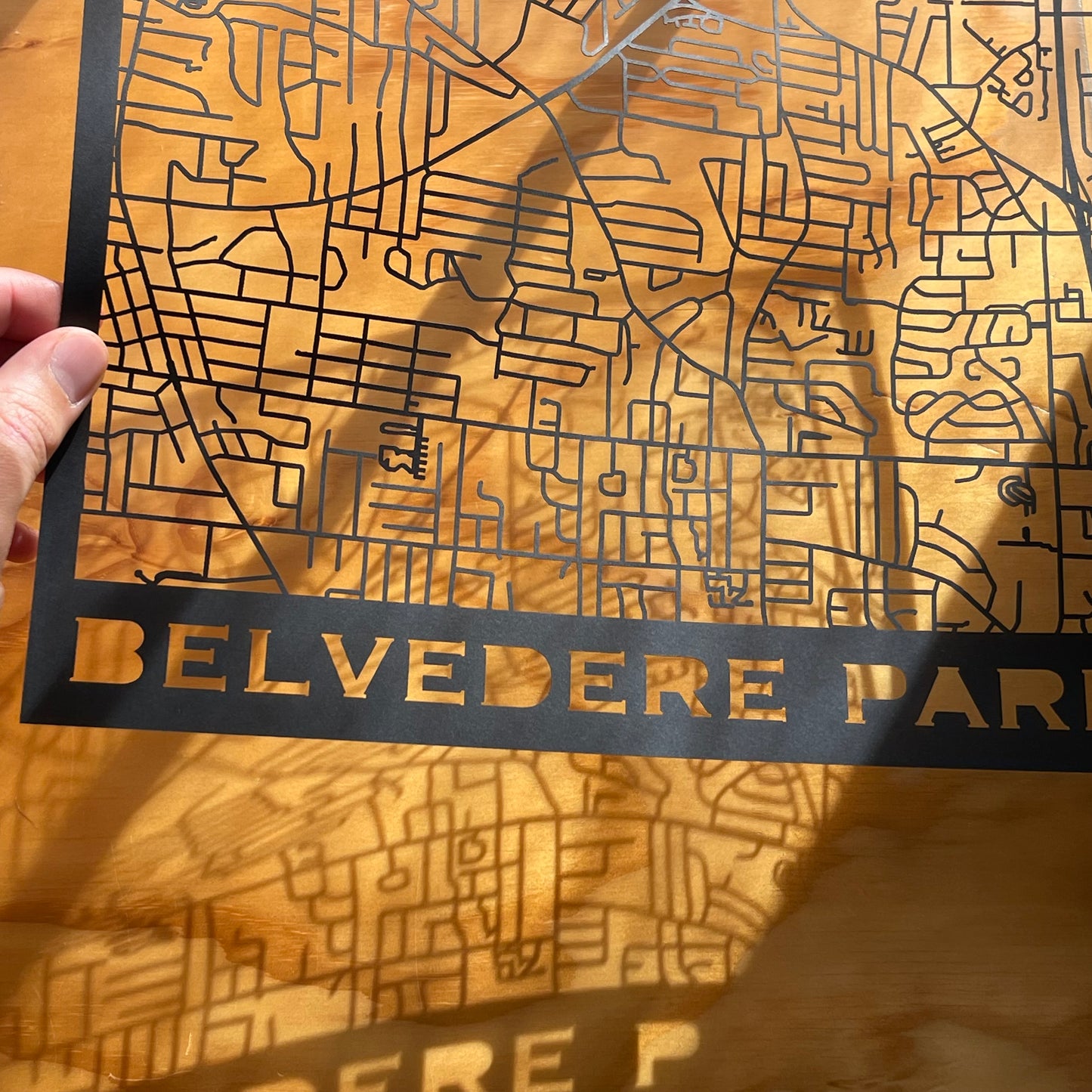 Belvedere Park Map (Stamp Style Papercut)
