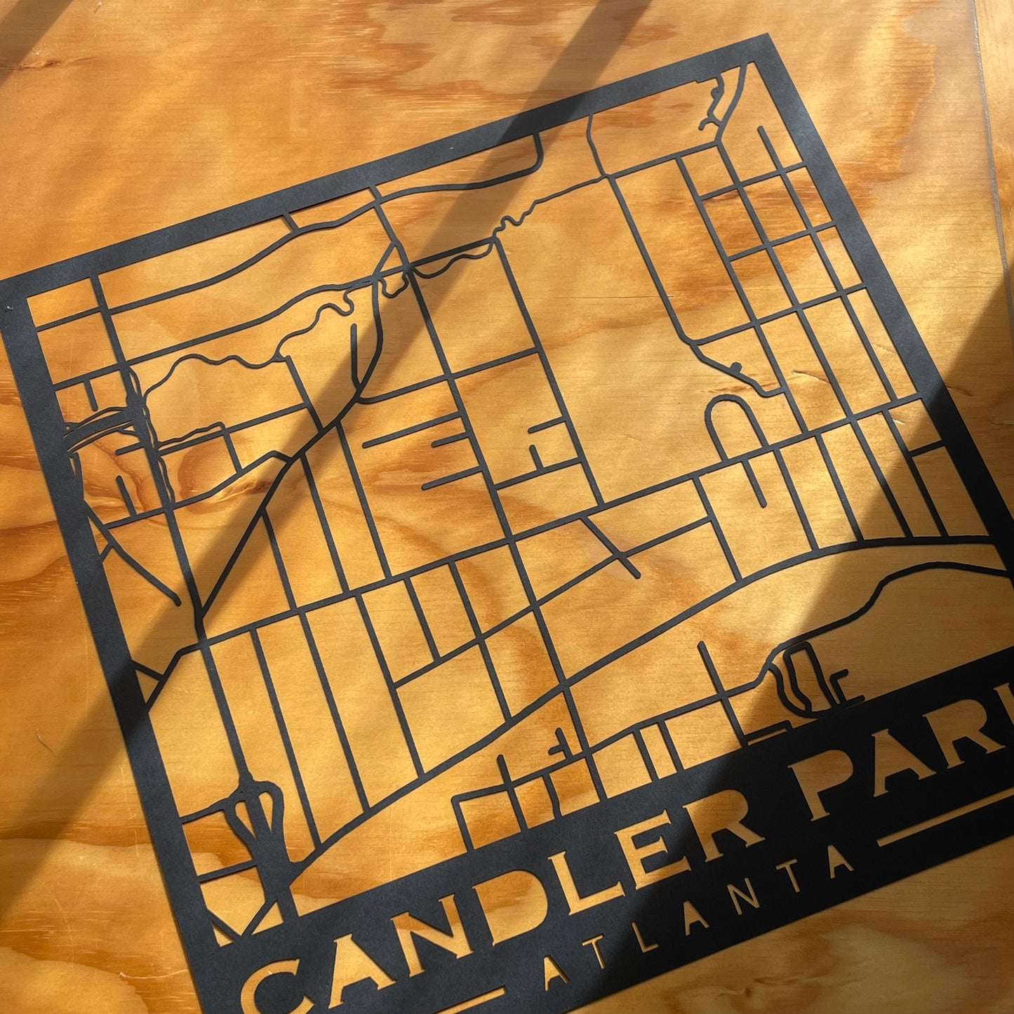 Candler Park Map (Stamp Style Papercut)