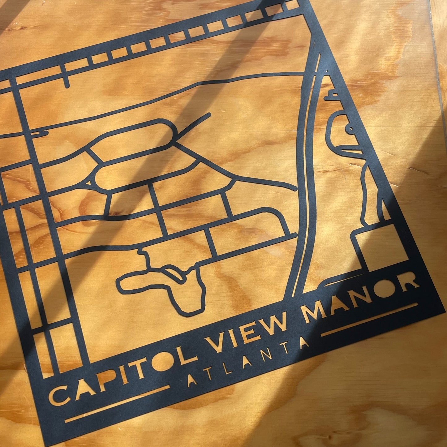 Capitol View Manor Map (Stamp Style Papercut)
