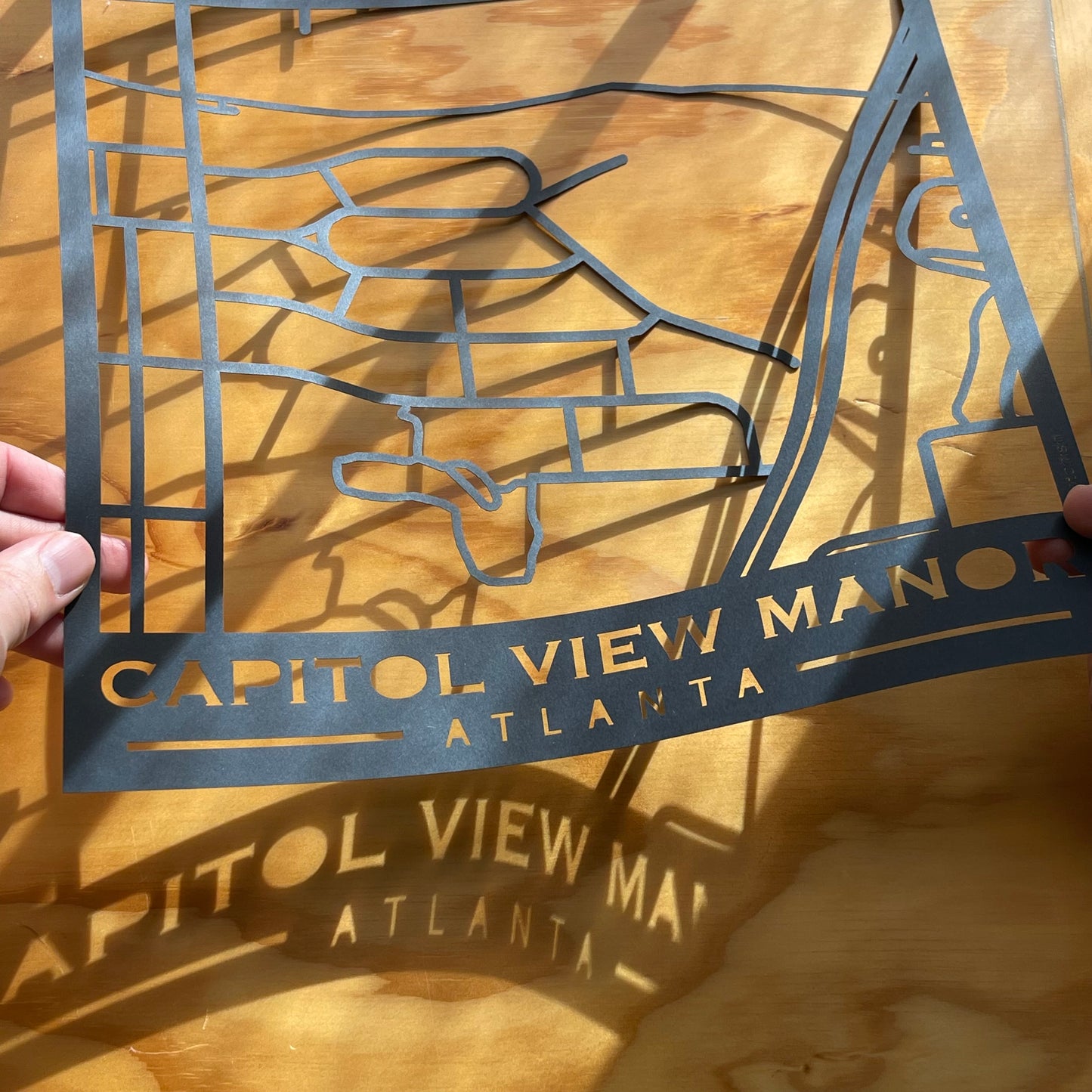 Capitol View Manor Map (Stamp Style Papercut)