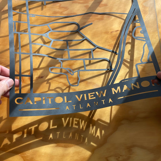 Capitol View Manor Map (Stamp Style Papercut)