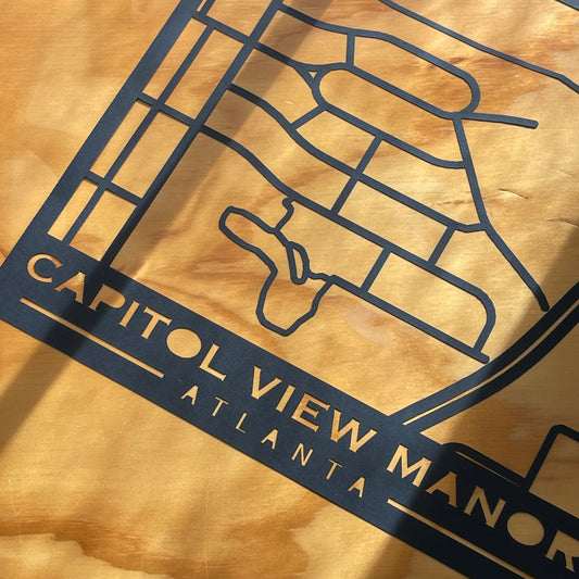 Capitol View Manor Map (Stamp Style Papercut)
