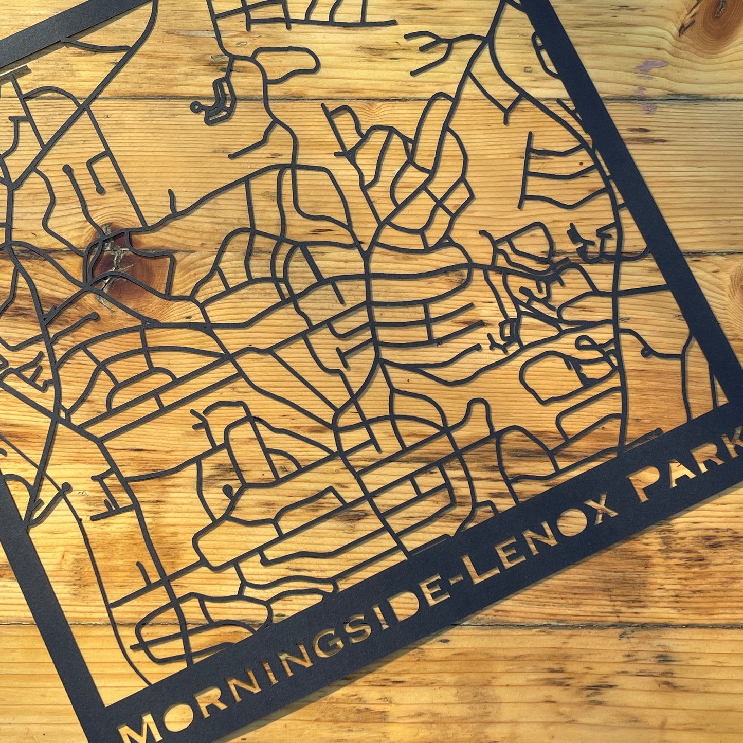 Morningside-Lenox Park Map (Stamp Style Papercut)