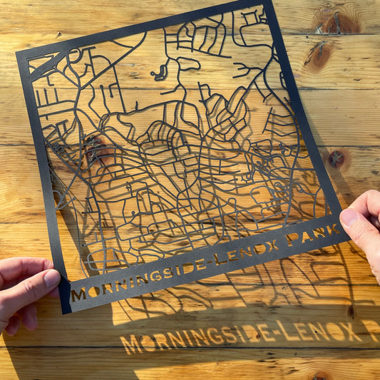 Morningside-Lenox Park Map (Stamp Style Papercut)