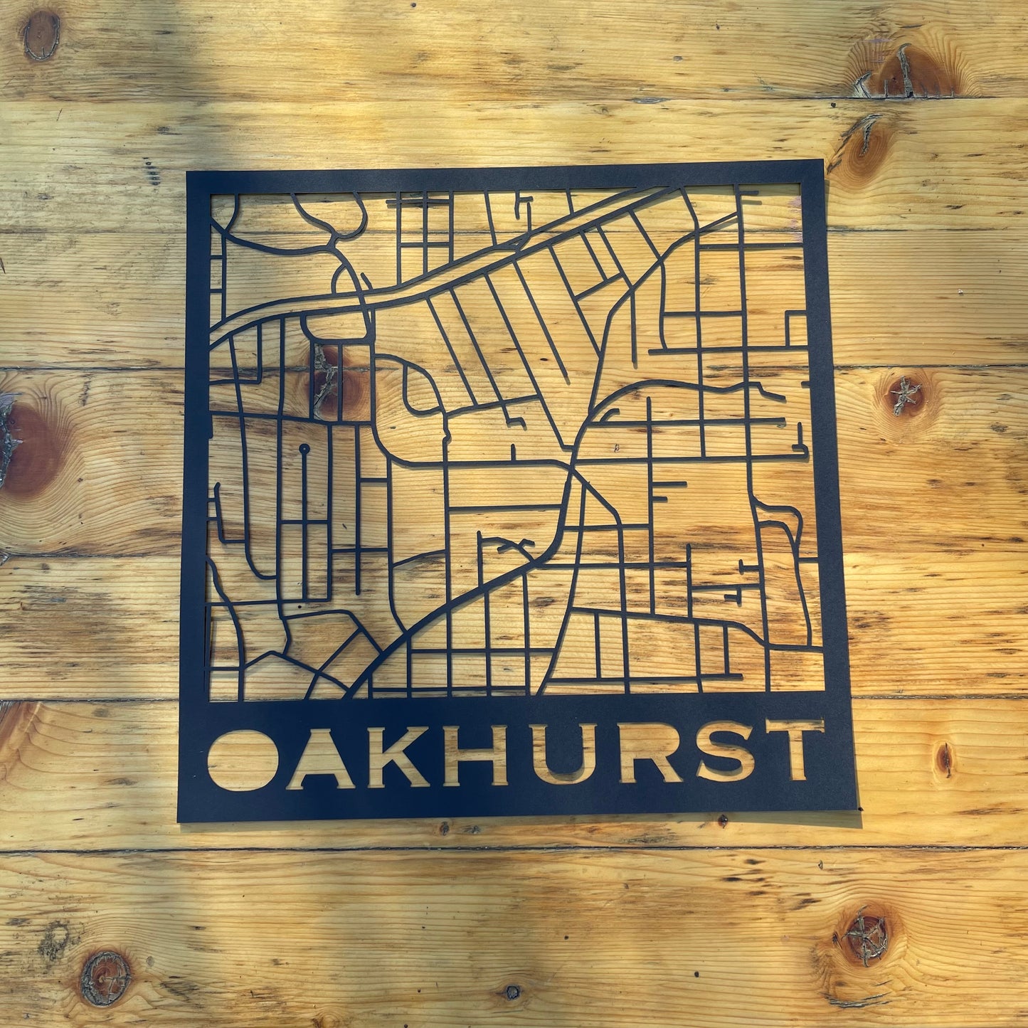 Oakhurst Map (Stamp Style Papercut)