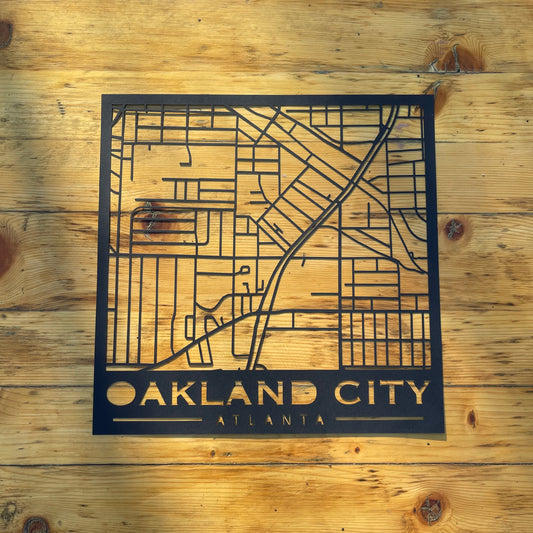 Oakland City Map (Stamp Style Papercut)