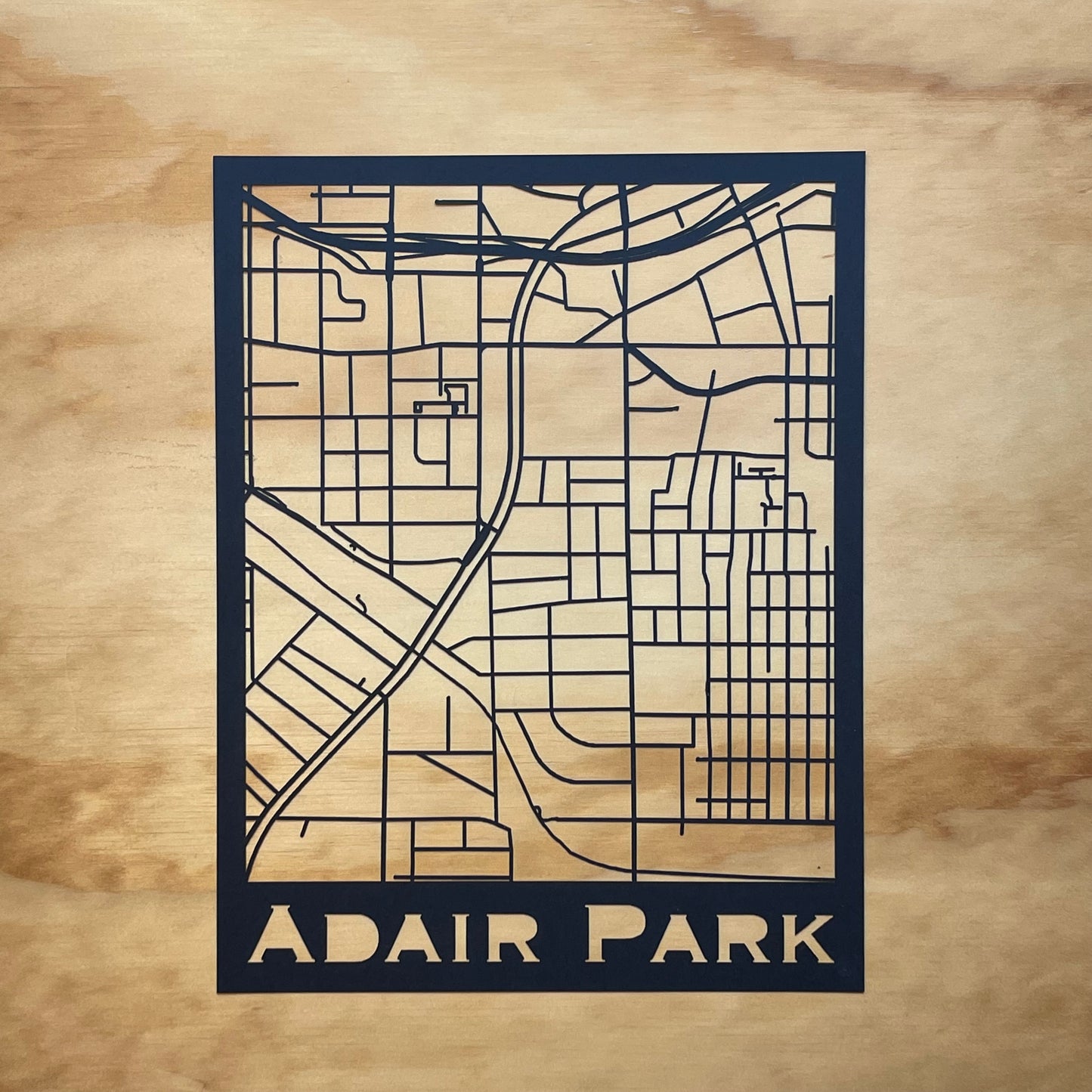 Adair Park Map (Stamp Style Papercut)