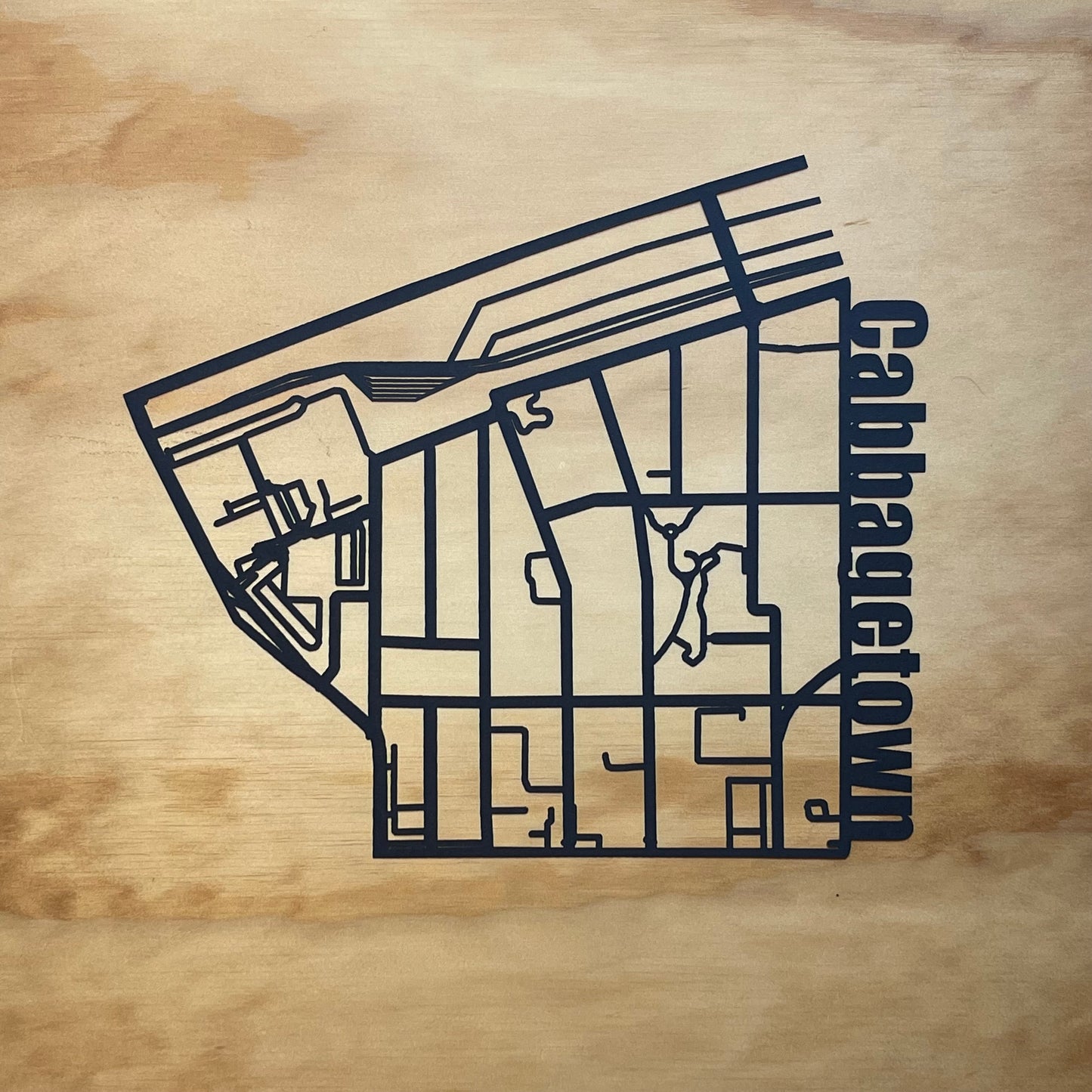 Cabbagetown Map (Outline Style Papercut)