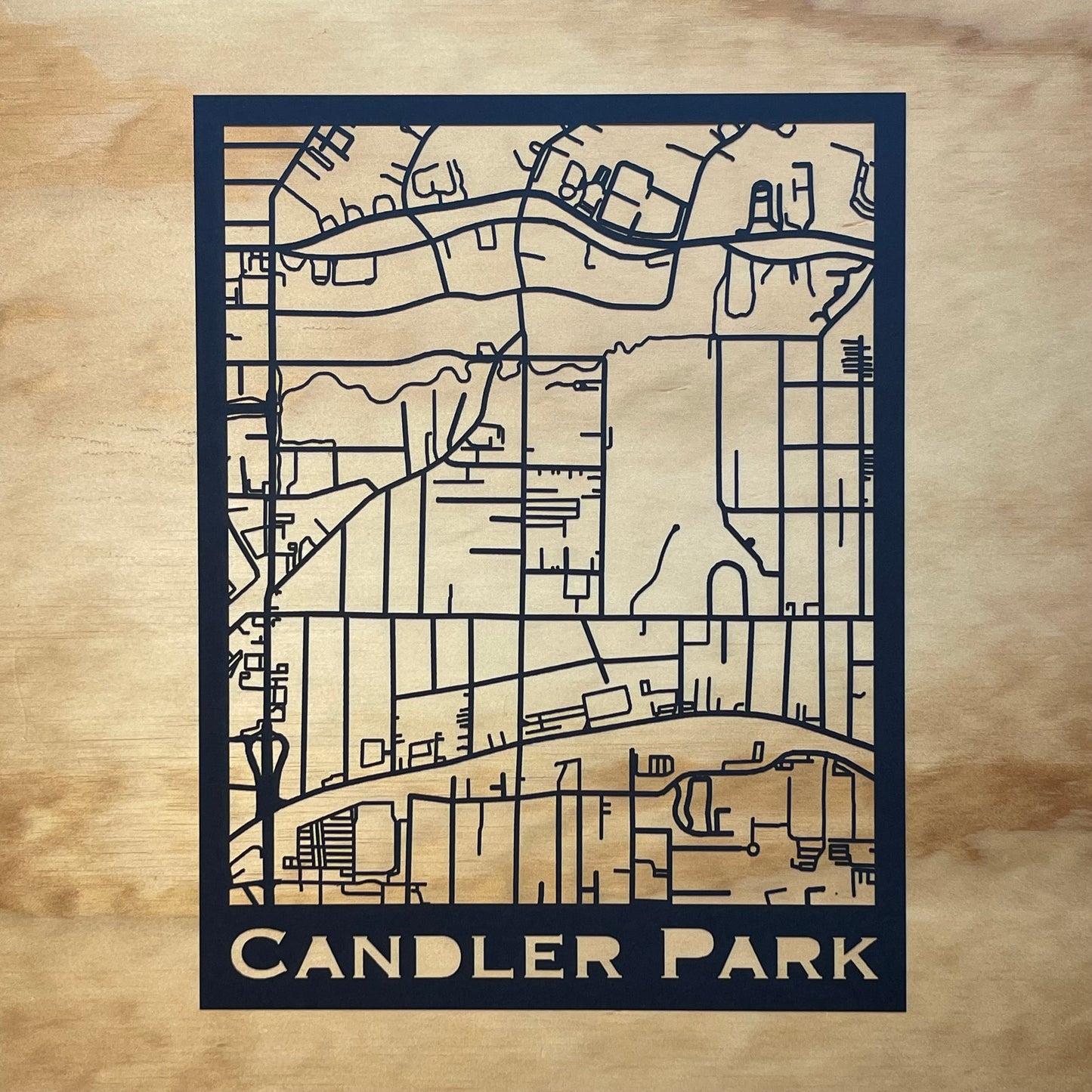 Candler Park Map (Stamp Style Papercut)