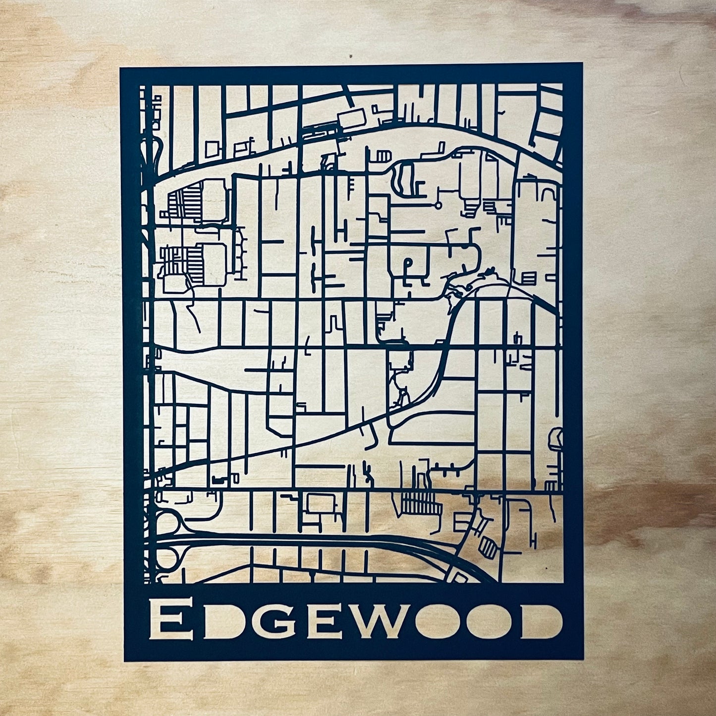 Edgewood Map (Stamp Style Papercut)