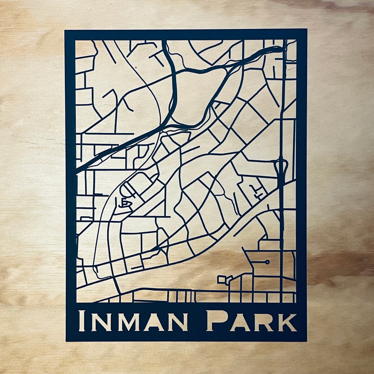 Inman Ks Printable Map.pdf Inman Park Map (Stamp Style Papercut) – notchish.