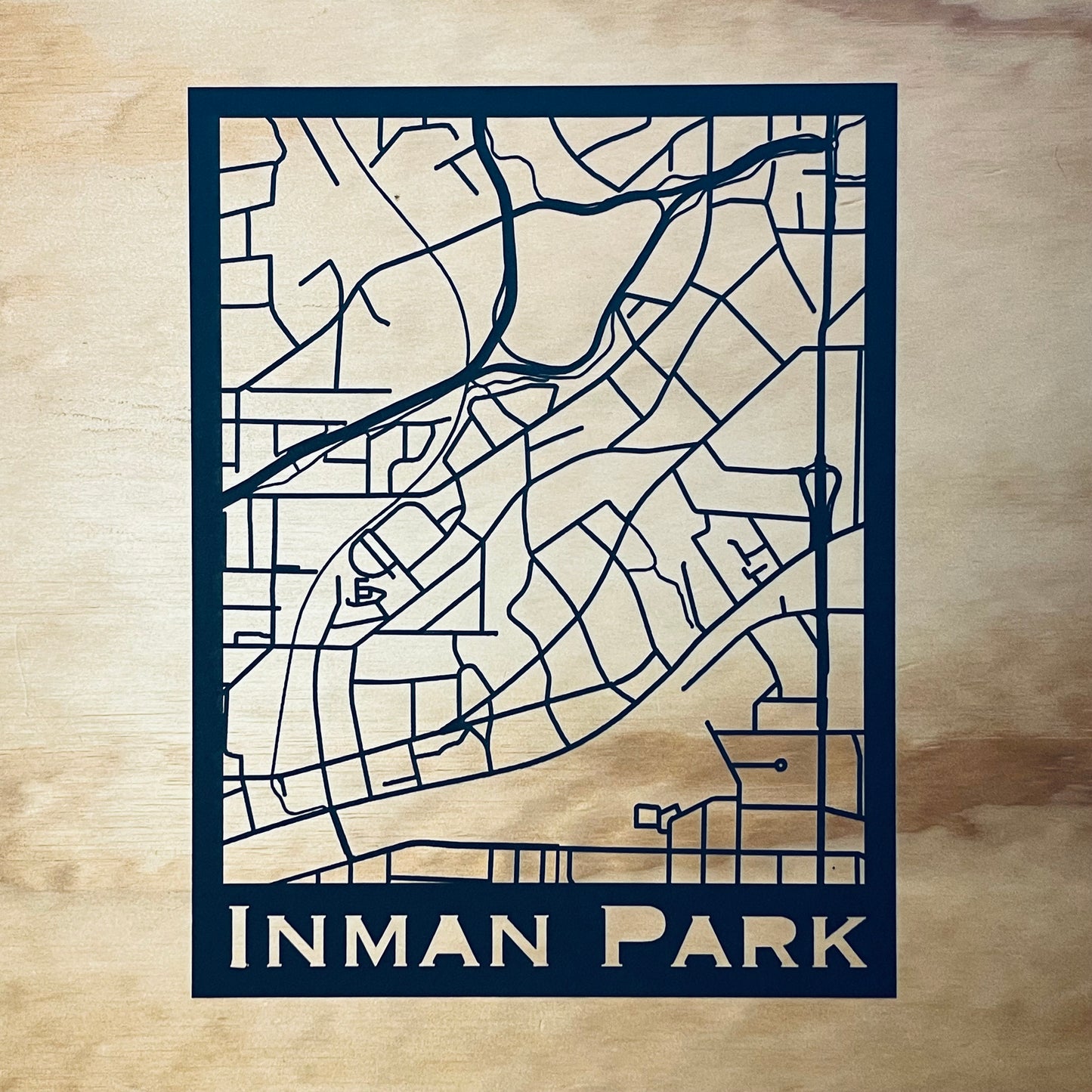 Inman Park Map (Stamp Style Papercut)