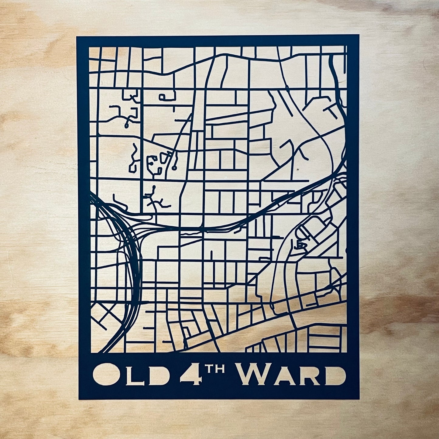 Old 4th Ward Map (Stamp Style Papercut)