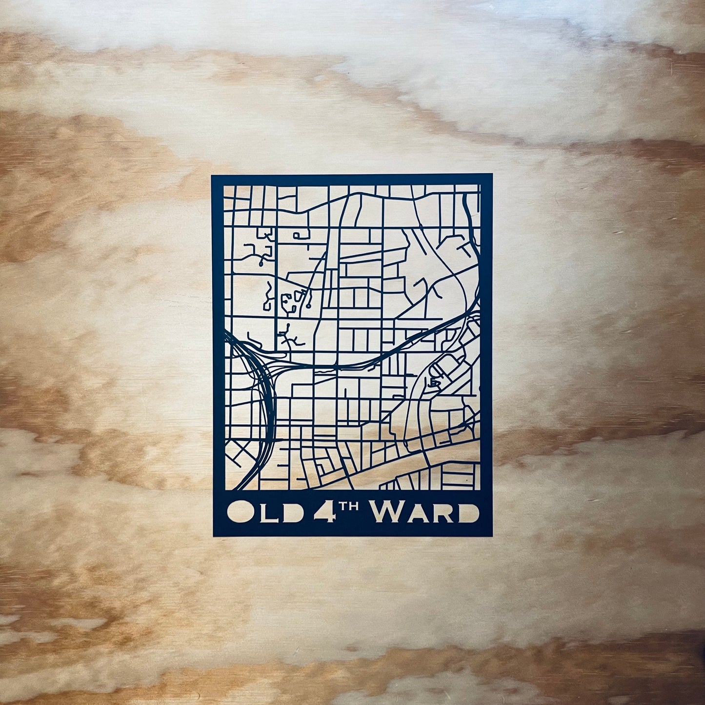 Old 4th Ward Map (Stamp Style Papercut)