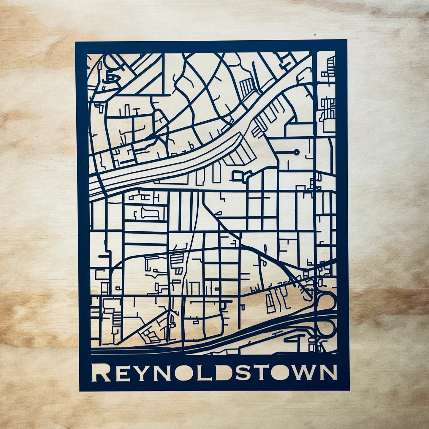 Reynoldstown Map (Stamp Style Papercut)