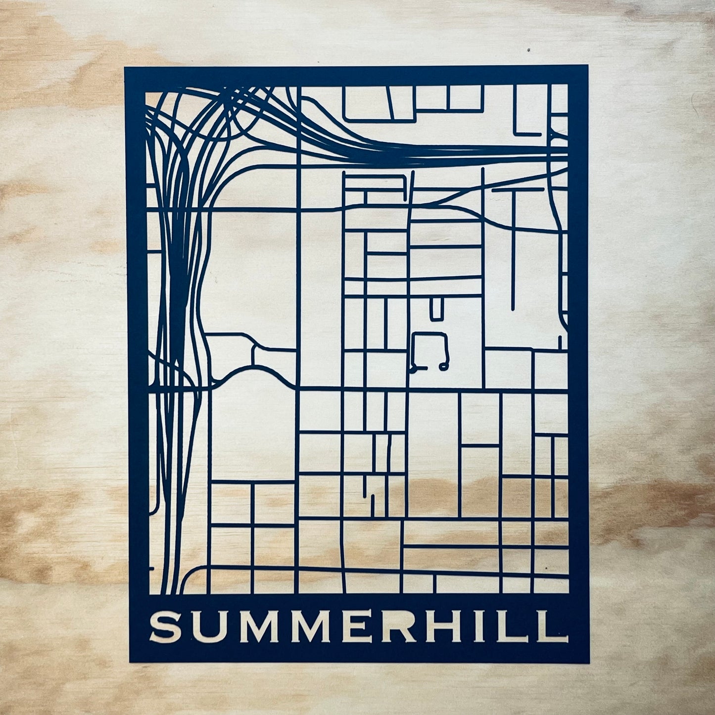 Summerhill Map (Stamp Style Papercut)