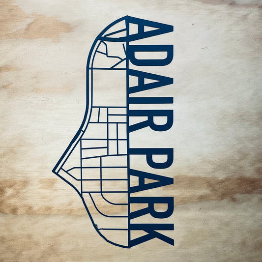 Adair Park Map (Outline Style Papercut)