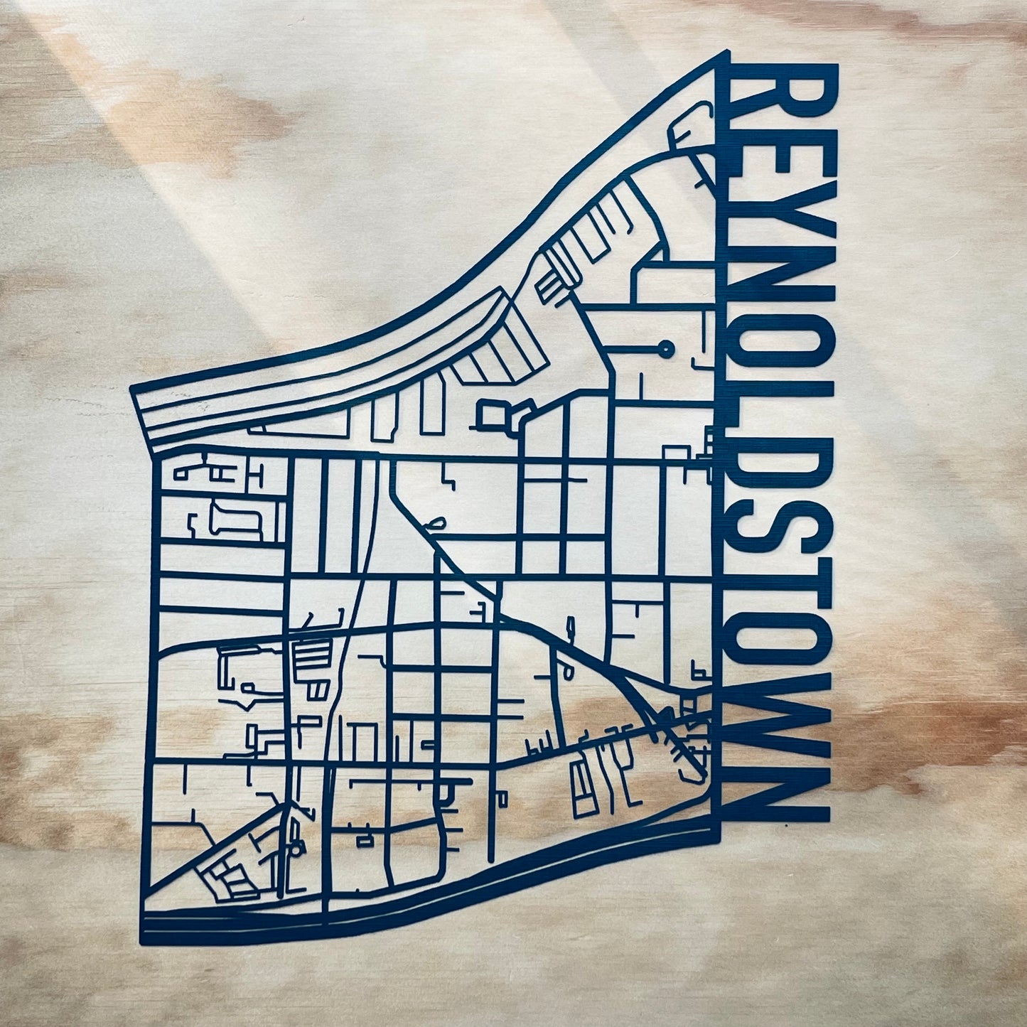 Reynoldstown Map (Outline Style Papercut)