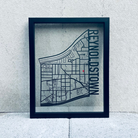 Reynoldstown Map (Outline Style Papercut)