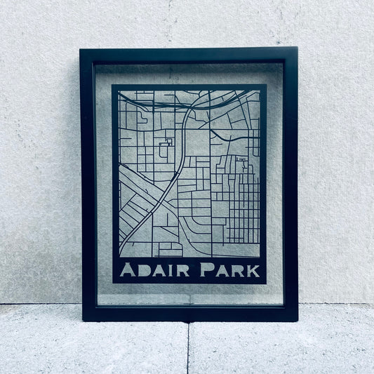 Adair Park Map (Stamp Style Papercut)