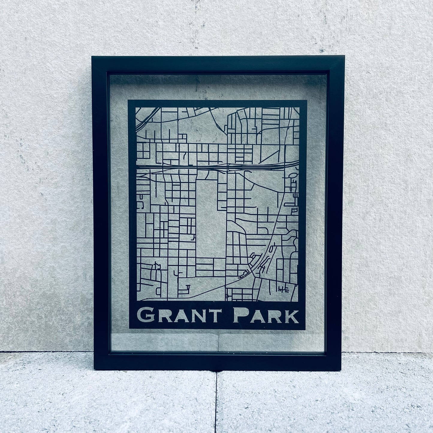 Grant Park Map (Stamp Style Papercut)