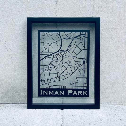 Inman Park Map (Stamp Style Papercut)