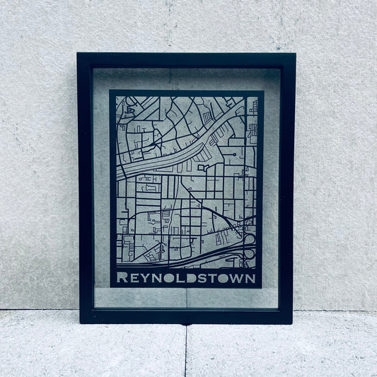 Reynoldstown Map (Stamp Style Papercut)