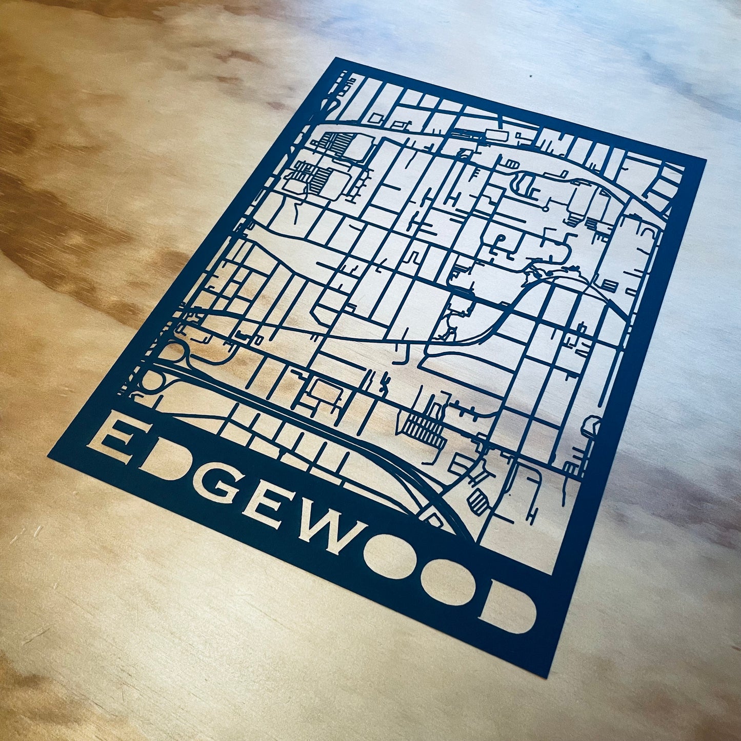 Edgewood Map (Stamp Style Papercut)