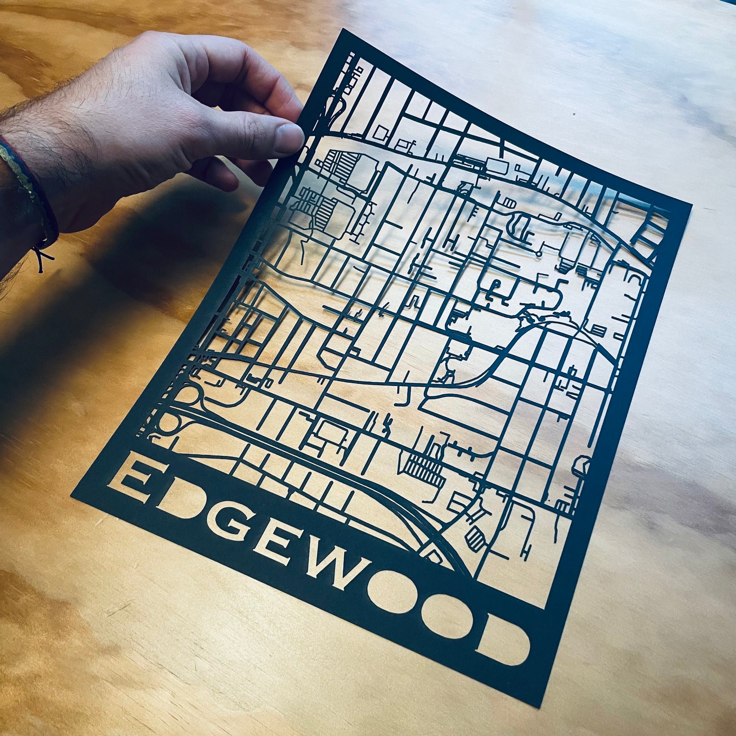 Edgewood Map (Stamp Style Papercut)