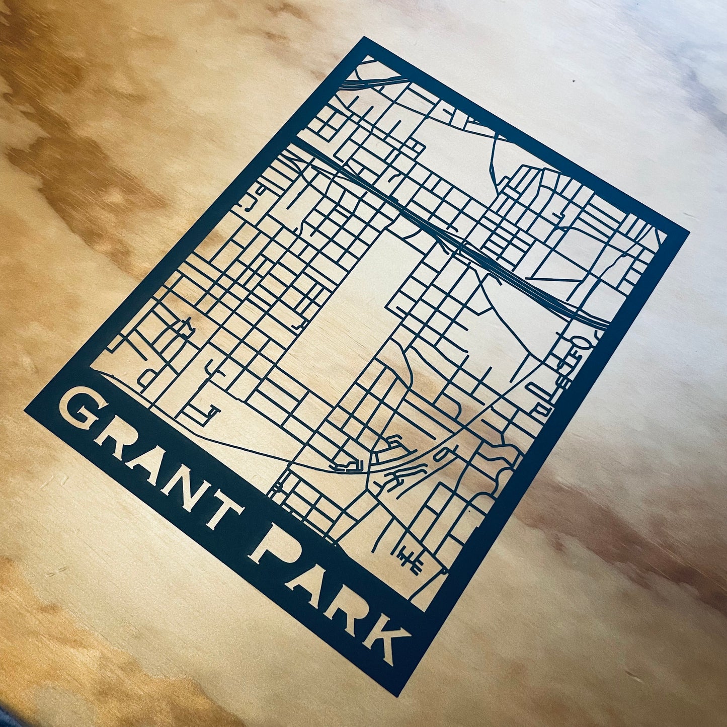 Grant Park Map (Stamp Style Papercut)