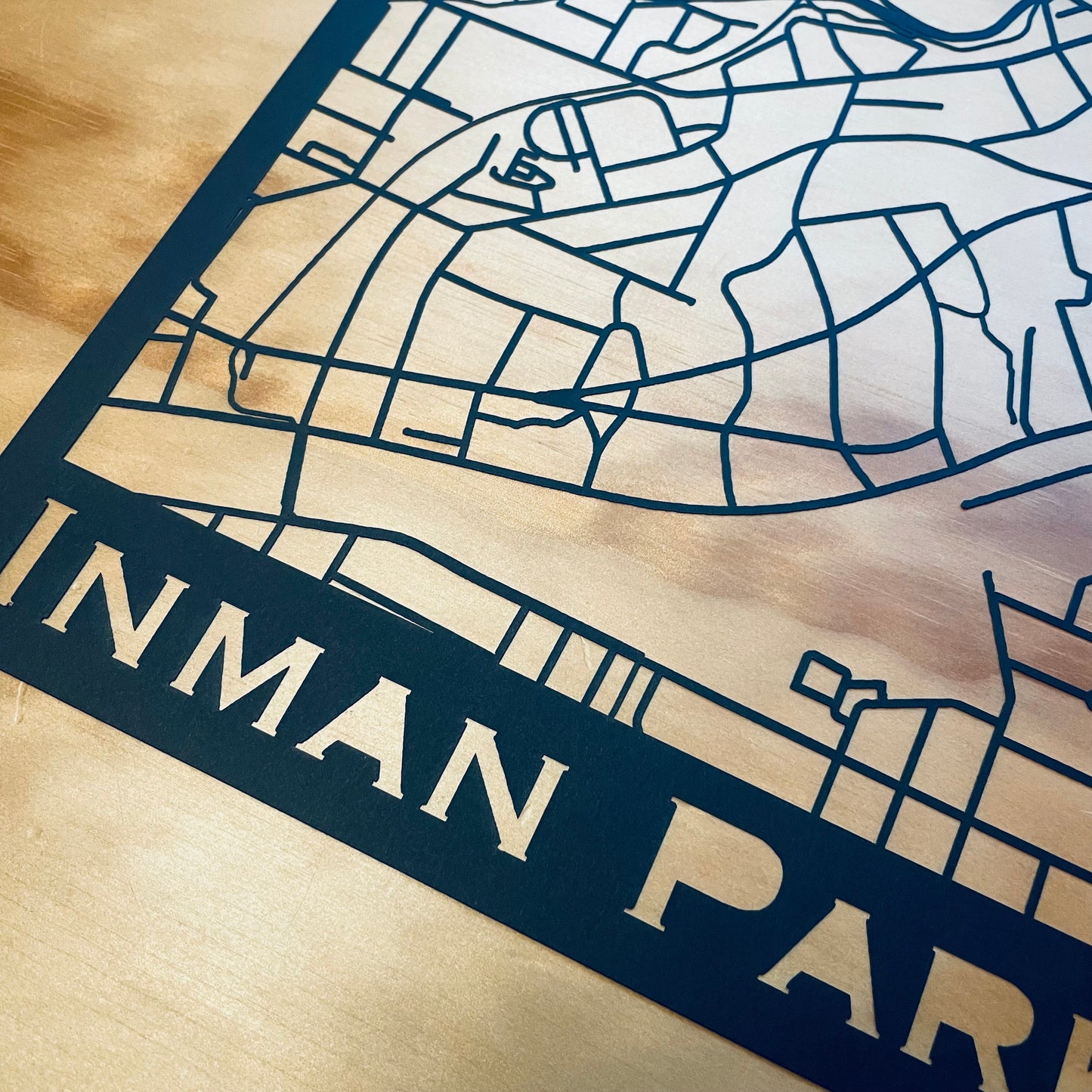 Inman Park Map (Stamp Style Papercut)