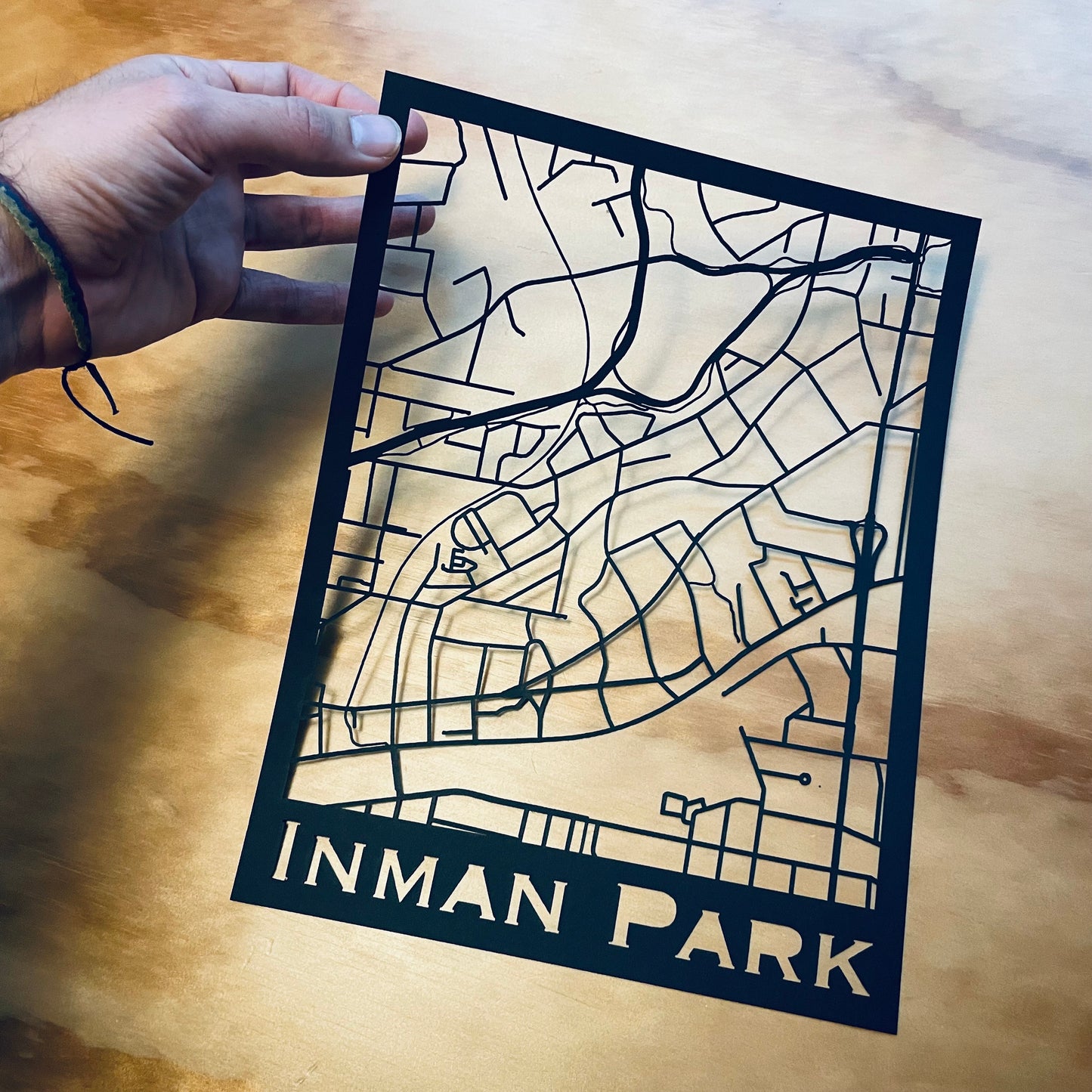 Inman Park Map (Stamp Style Papercut)