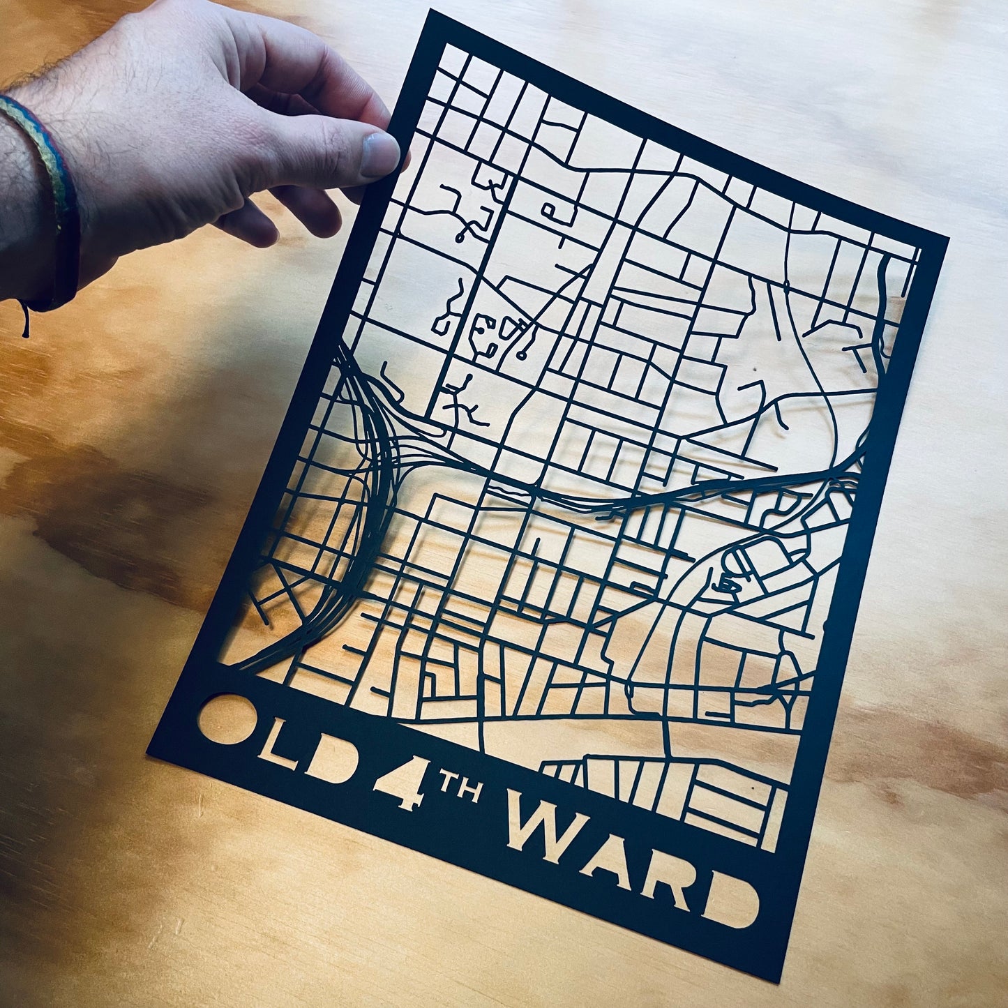 Old 4th Ward Map (Stamp Style Papercut)