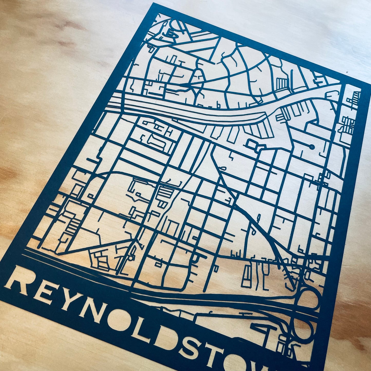 Reynoldstown Map (Stamp Style Papercut)