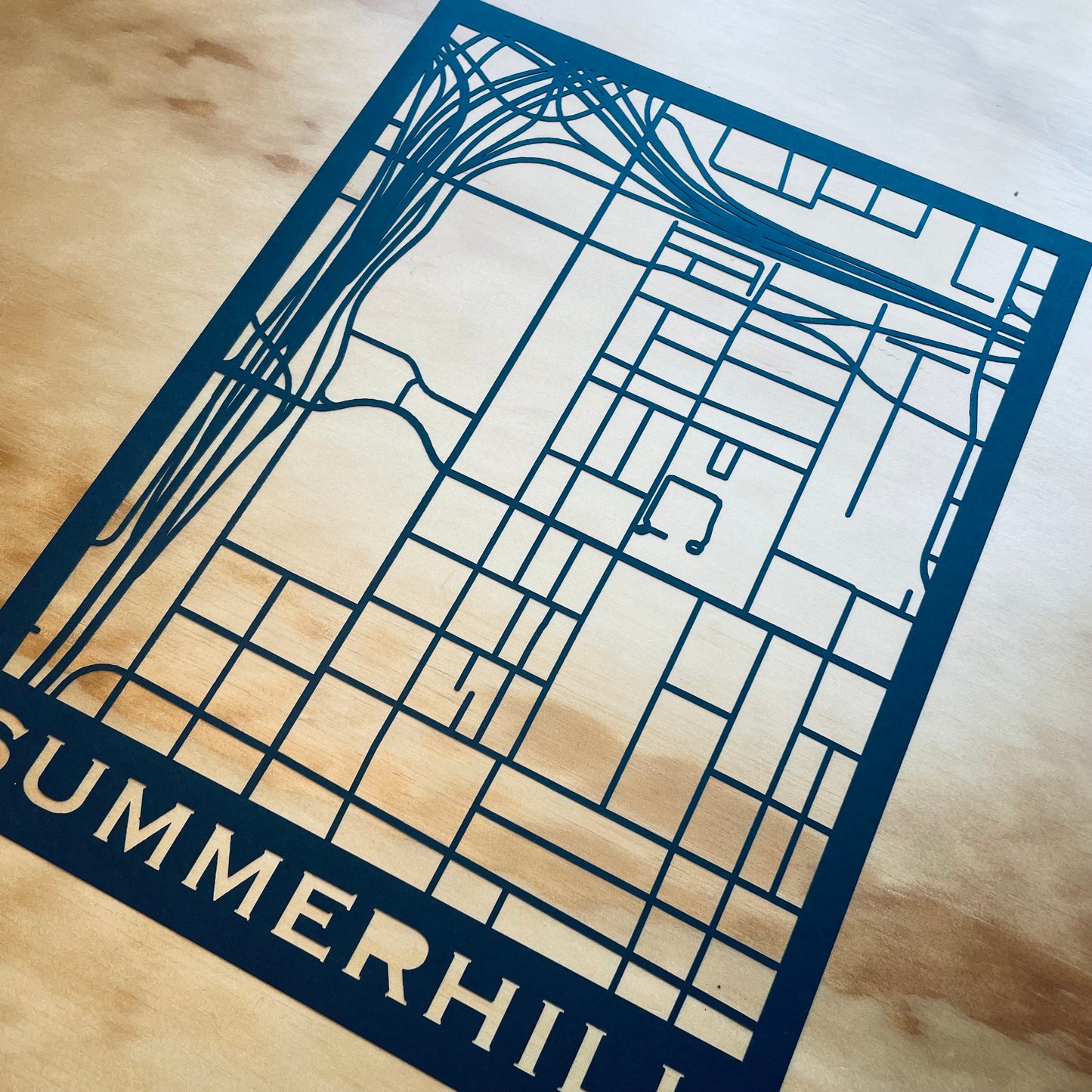 Summerhill Map (Stamp Style Papercut)