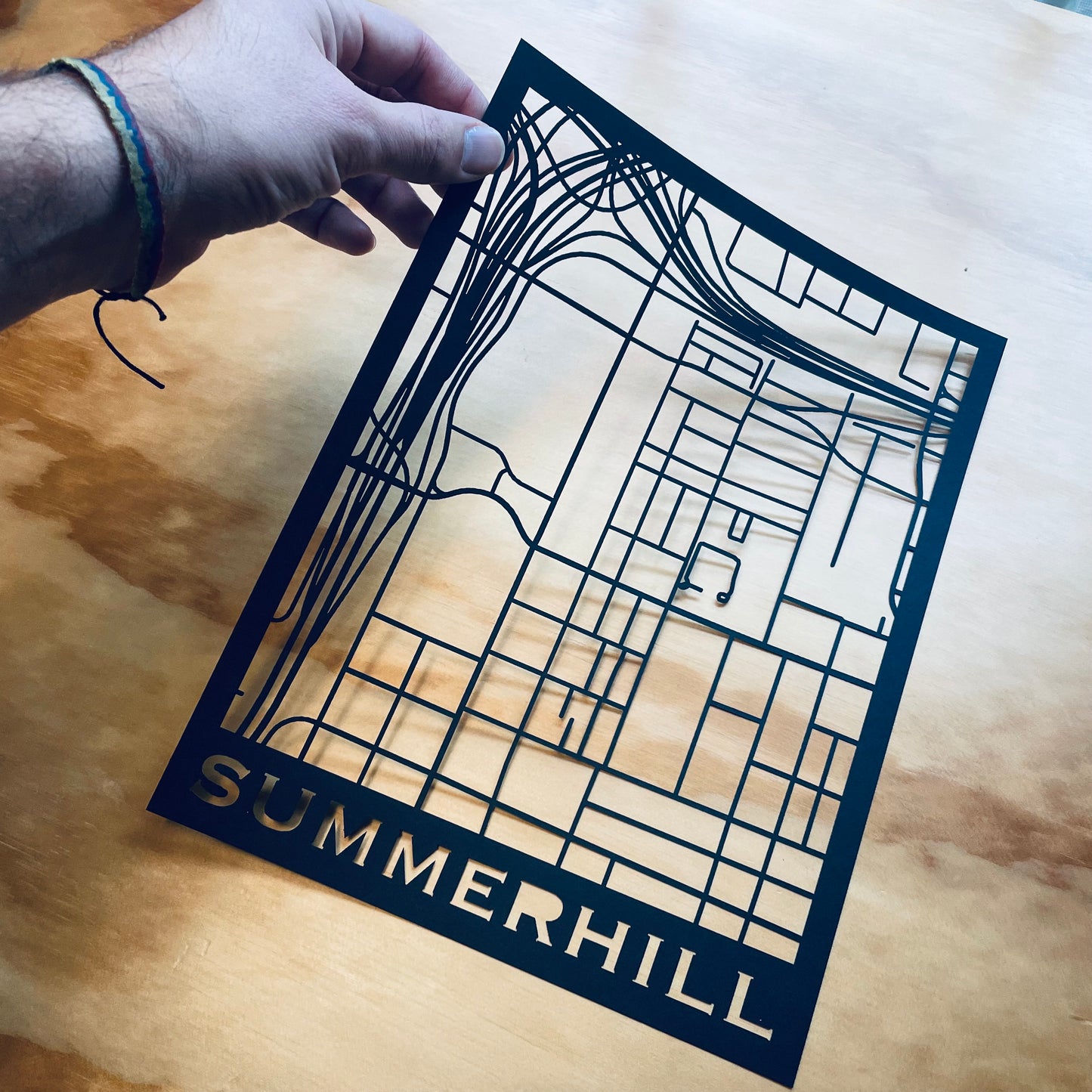 Summerhill Map (Stamp Style Papercut)