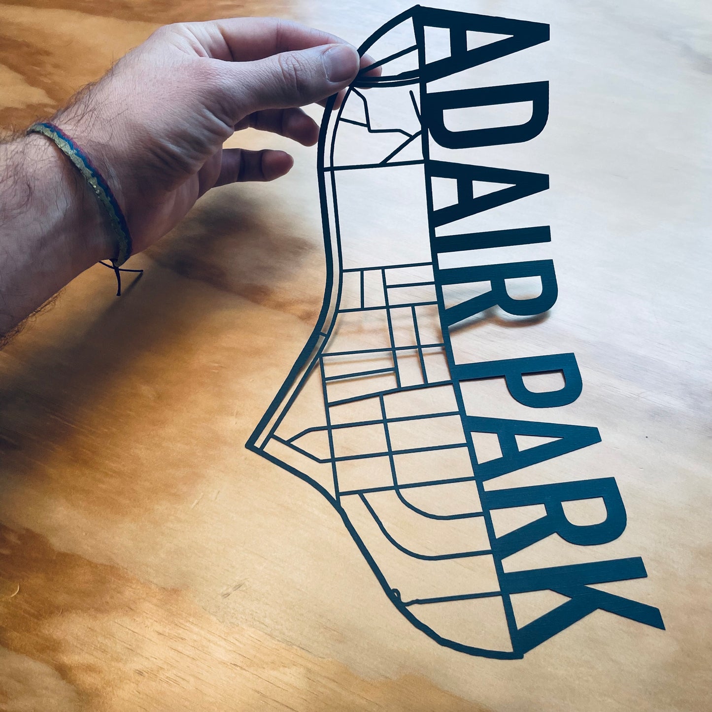 Adair Park Map (Outline Style Papercut)