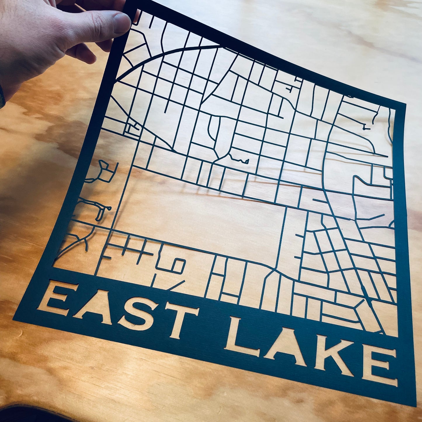 East Lake (Stamp Style Papercut)