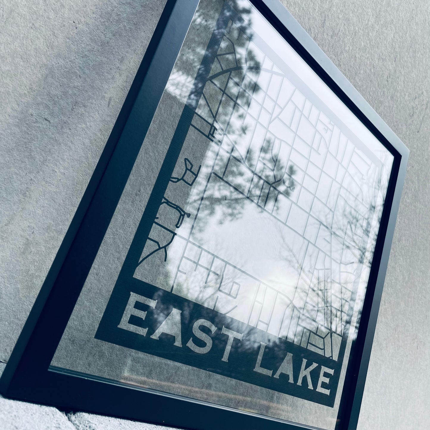 East Lake (Stamp Style Papercut)