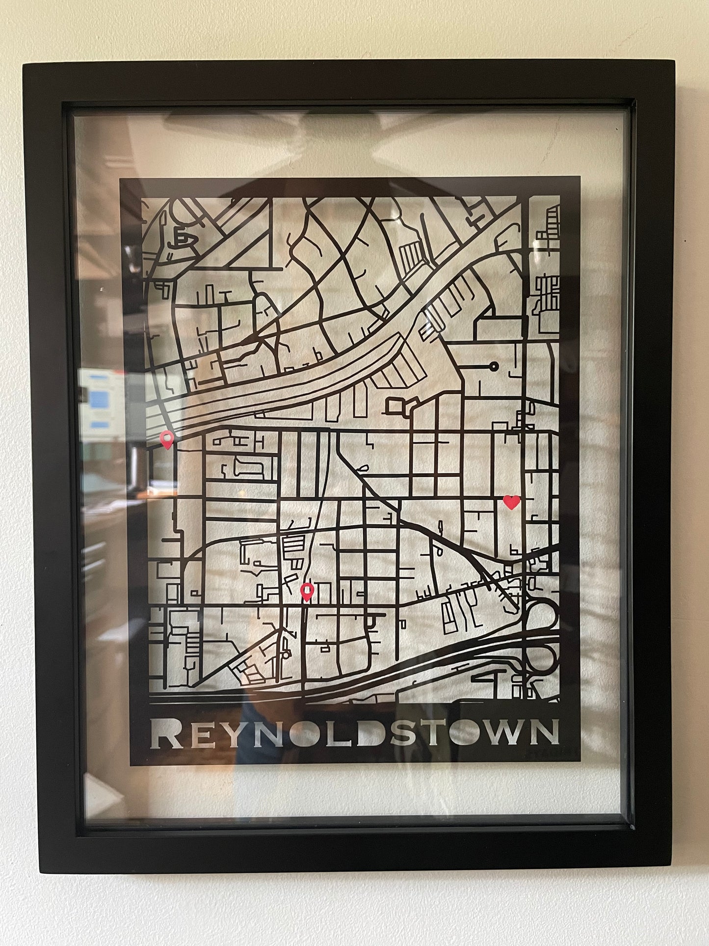 Reynoldstown Map (Stamp Style Papercut)